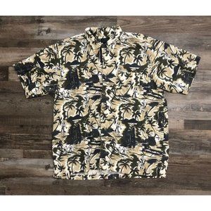 PCH Pacific Coast Highway Mens Large Hawaiian Hula Girl Button Up Shirt